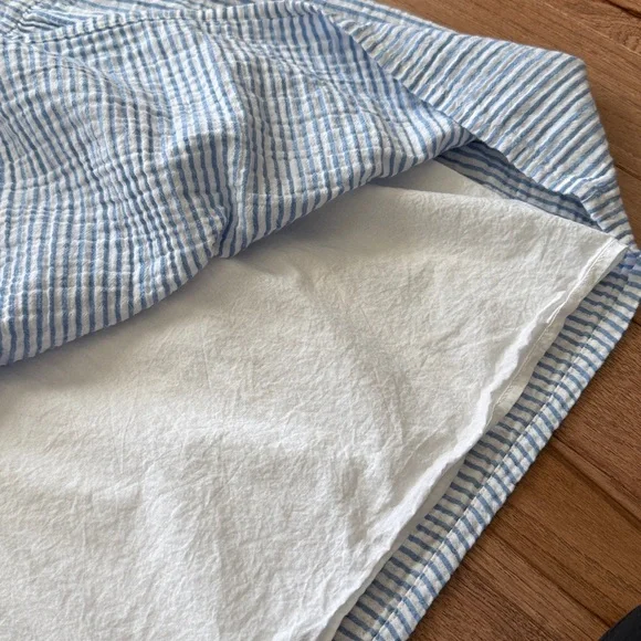 Quince 100% cotton striped gauze tiered maxi sundress dress M fully lined - Picture 8 of 8